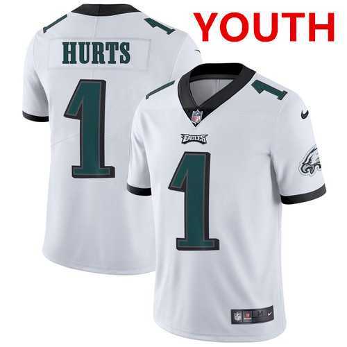 Youth Philadelphia Eagles #1 Jalen Hurts White Vapor Untouchable Limited Stitched Jersey